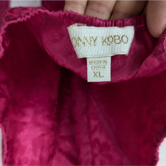 NWT Ronny Kobo Pink Satin Jacquard Claire Halter Top - Picture 6 of 9